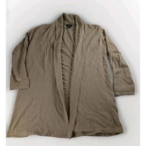 Forever 21 Men's Longline Shawl Collar Cardigan Small Tan Knit Sweater Duster